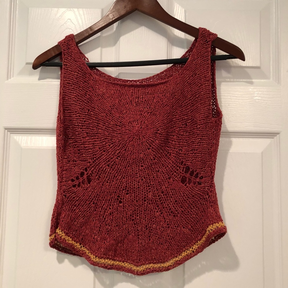 Vintage Hand-Knit Crochet Top